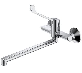 Настенный смеситель для раковины Splenka S08.21 с хирургической ручкой хром