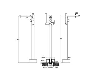 Напольный смеситель для ванны Boheme Spectre 459-MG золото матовое