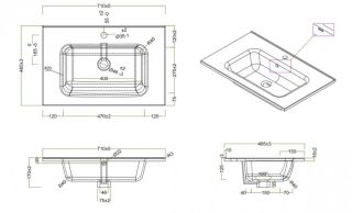 Раковина BelBagno 70см Etna BB700ETL