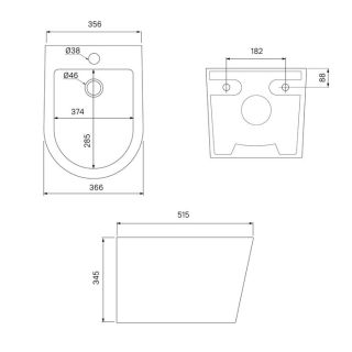 Подвесное биде IDDIS Calipso CALRB02i82 чёрный матовый