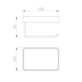 Держатель для туалетной бумаги с полкой Wonzon & Woghand Graffity WW-9336 тёмный графит