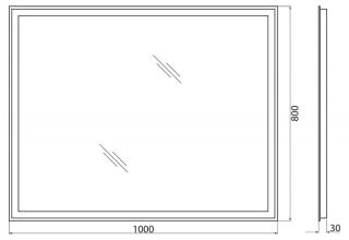 Зеркало BelBagno с LED-подсветкой и кнопочным управлением SPC-GRT-1000-800-LED-BTN