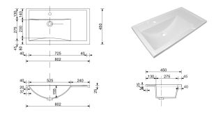 Раковина Эстет Валенсия ФР-00014429 Л 80см белый