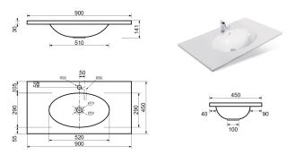 Раковина Эстет Vegas silk ФР-00014923 90см белый