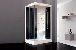 Душевая кабина Royal Bath HP правая стекло чёрное/прозрачное 120x80см RB8120HP7-BT-R