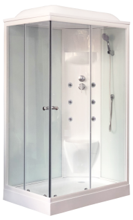 Душевая кабина Royal Bath HP правая стекло белое/прозрачное 120x80см RB8120HP7-WT-R