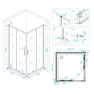 Душевой уголок RGW HO-31 03063188-11 80x80см хром