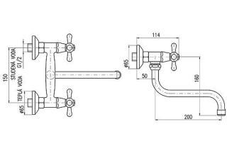 Смеситель для кухни Rav Slezak Morava Retro MK301.5/21CMATSM черный бронза