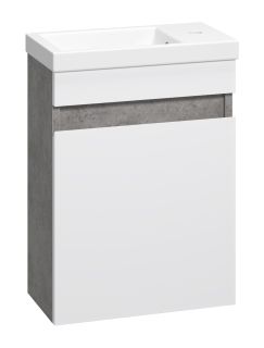 Подвесная тумба под раковину Misty Ронда 40см белый/бетон Чикаго светло-серый
