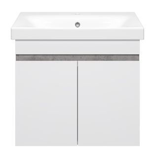 Подвесная тумба под раковину Misty Ронда 60см белый/бетон Чикаго светло-серый