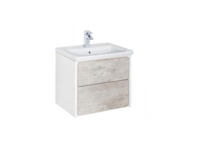 Тумба под раковину Roca Ronda ZRU9303002 60 см бетон/белый глянец