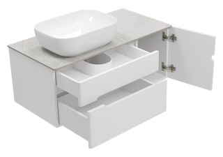 Подвесная тумба под раковину Misty Роял 100см белый