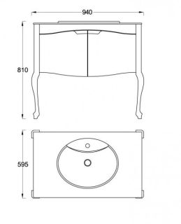 Напольная тумба под раковину Veedi Rustika RST800T-CR 95см белый