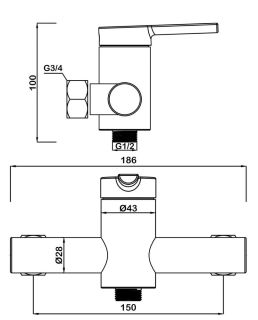 Смеситель для душа Swedbe Diana 1020B чёрный