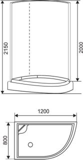 Душевая кабина Arcus style S-08 L 120х80х215