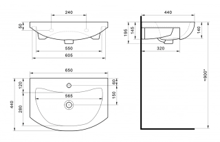 Раковина Santek Балтика 65 см