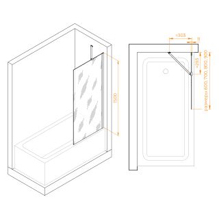 Шторка на ванну RGW SC-150 351115006-11 60см хром