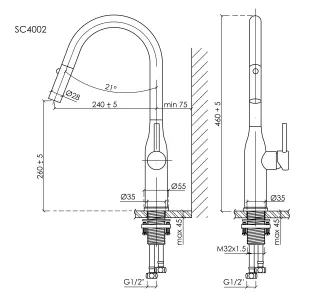 Смеситель для кухни Sancos Grand SC4002BNG нержавеющая сталь