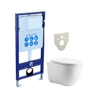 Комплект унитаза с инсталляцией Aquatek Set Aquatek Классик cm Standard INS-0000012 унитаз Классик AQ1112-00 с тонким сиденьем soft-close