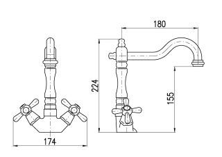 Смеситель для кухни Rav Slezak Morava Retro MK120.5/8CMATC черный хром