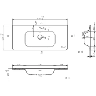 Раковина накладная Brevita Onda 100 B-OND100-01 белый