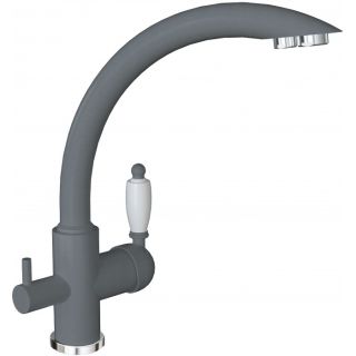 Смеситель для кухни Florentina Шале с подключением под фильтр серый шёлк