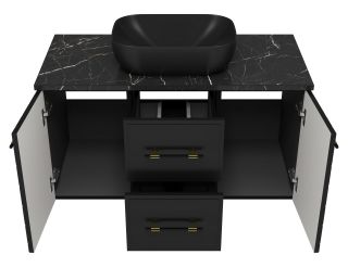 Подвесная тумба под раковину Brevita Shanel SHA-09100-02-01-2Я 100см чёрный