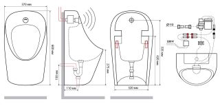 Писсуар подвесной Laguraty Sensor 310 белый