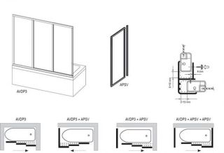 Шторка на ванну Ravak Supernova AVDP3-180 40VY0U02ZG Grape профиль сатин