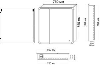 Шкаф-зеркало Grossman Адель 80см белый 208004