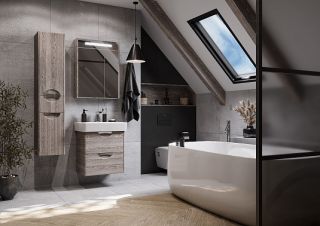 Шкаф-колонна Акватон Сильва правый дуб фьорд 1A215603SIW6R