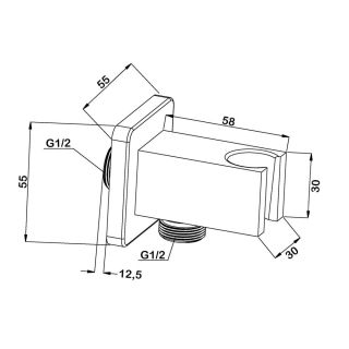 Шланговое подсоединение Swedbe Platta 5504 с держателем хром