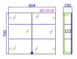 Зеркальный шкаф Aqwella МС МС.04.08/DS дуб сонома