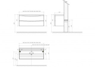 Тумба под раковину BelBagno подвесная 90x53см Rovere Grigio MARINO-900-2C-SO-RG-P