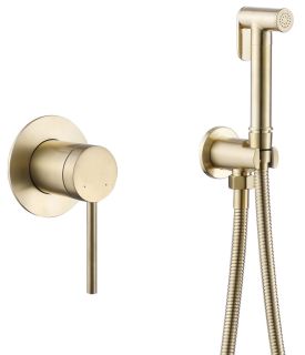 Гигиенический душ ABBER Emotion AF8825G со смесителем золото матовое