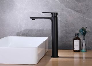 Смеситель для накладной раковины ABBER Weiss Insel чёрный матовый AF8011B