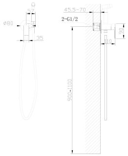 Гигиенический душ со смесителем ABBER Weiss Insel белый AF8025W