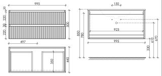 Подвесная тумба под раковину Sancos Snob R SNR100CE 100см Beige Soft