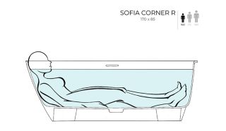 Ванна из искусственного камня Salini Sofia Corner R S-Stone 102524MRF 170x85см RAL полностью