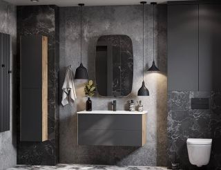 Тумба под раковину Акватон Сохо 100см дуб веллингтон/графит 1A258201AJA00