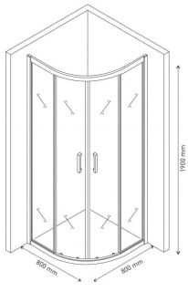 Душевой уголок Berges Solo R 80x80см хром 061101
