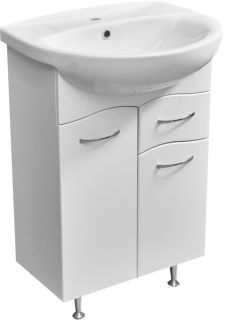 Тумба под раковину Stella Polar Волна 55см белый SP-00000046