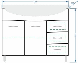 Тумба под раковину Stella Polar Волна 100-8 белый SP-00000136