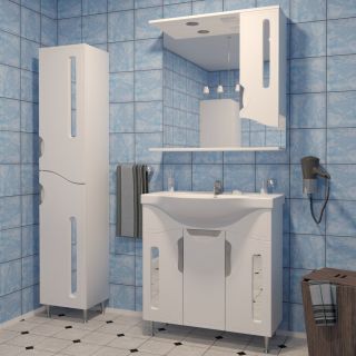 Зеркало-шкаф с подсветкой Stella Polar Сильва 80см белый SP-00000206