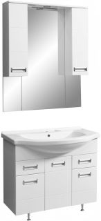 Зеркало-шкаф с подсветкой Stella Polar Фиора 90см белый SP-00000211