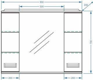 Зеркало-шкаф с подсветкой Stella Polar Фиора 90см белый SP-00000211