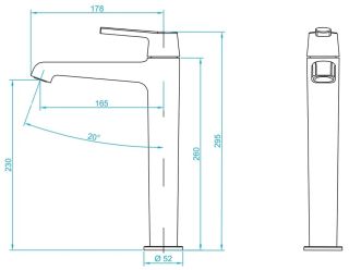 Высокий смеситель для раковины RGW Shower Panels SP-311 хром 511405311-01