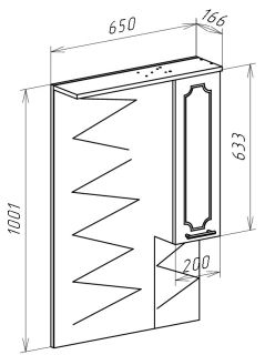 Зеркало-шкаф с подсветкой Bellezza Стелла 65см левый белый 00000002262