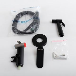 Гигиенический душ со смесителем CEZARES STYLUS-DIF-NOP черный матовый