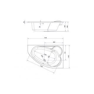 Акриловая ванна Cersanit KALIOPE 170х110 R